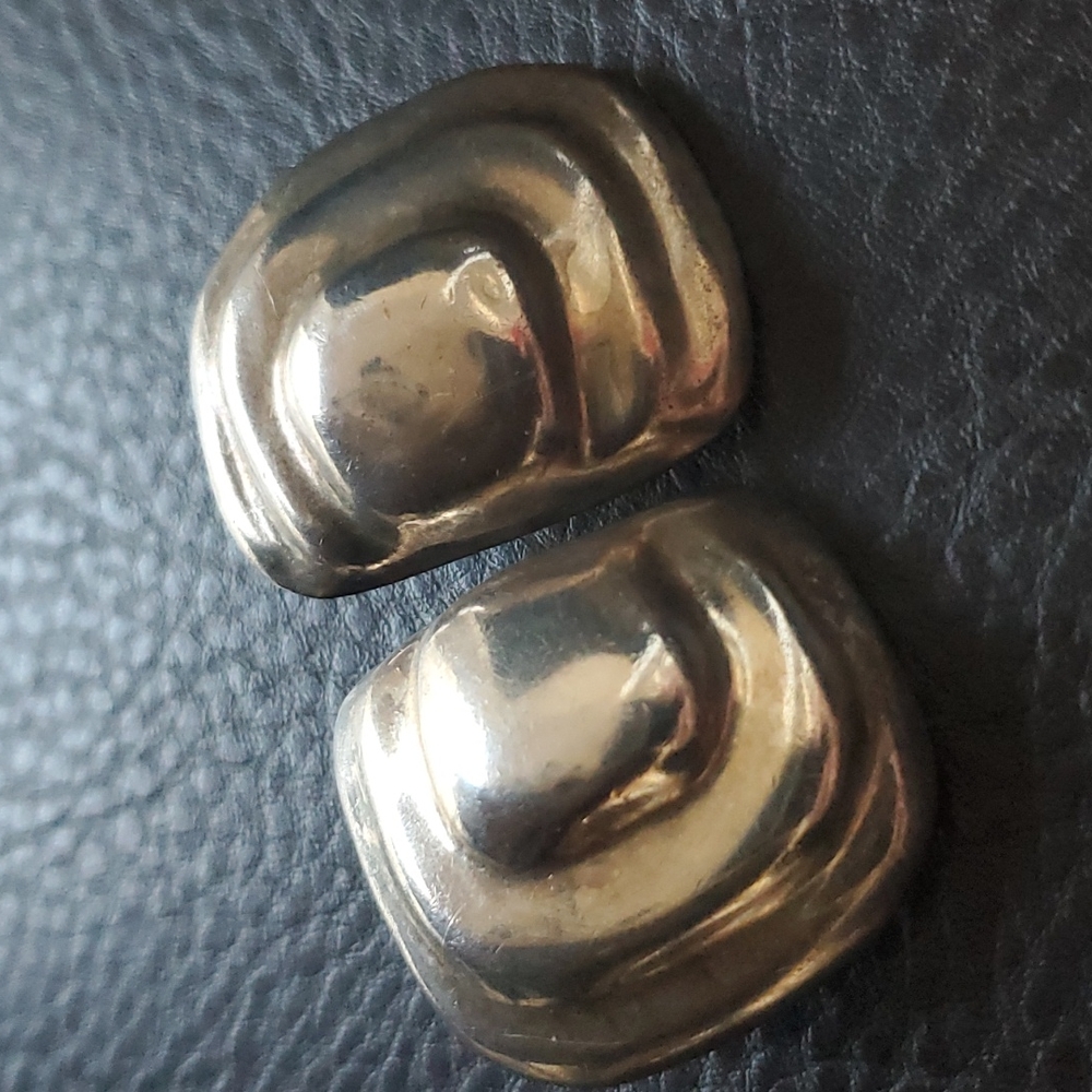 VTG Taxco sterling clip on earrings - Picture 6 of 9